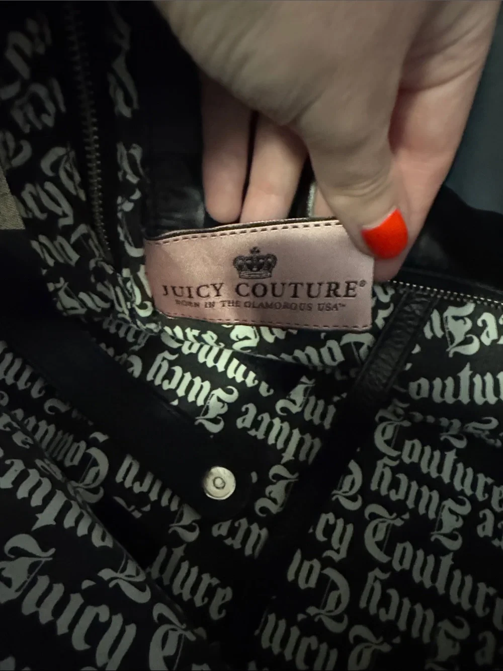 Juicy Couture Gray and Black Striped Dog Carrier Tote
